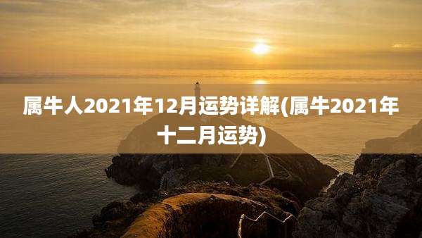 属牛人2021年12月运势详解(属牛2021年十二月运势)