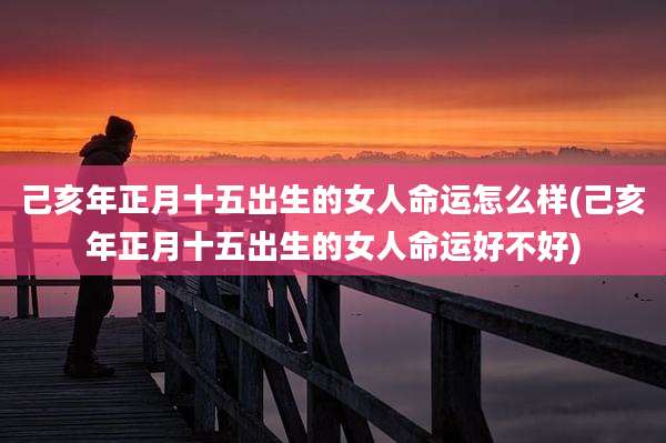 己亥年正月十五出生的女人命运怎么样(己亥年正月十五出生的女人命运好不好)