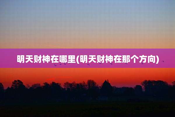 明天财神在哪里(明天财神在那个方向)