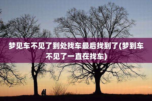 梦见车不见了到处找车最后找到了(梦到车不见了一直在找车)