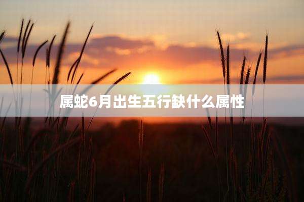 属蛇6月出生五行缺什么属性