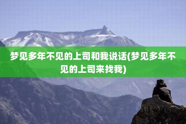 梦见多年不见的上司和我说话(梦见多年不见的上司来找我)