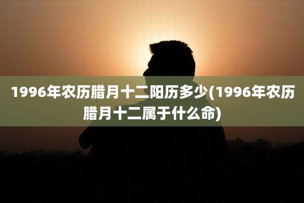 1996年农历腊月十二阳历多少(1996年农历腊月十二属于什么命)