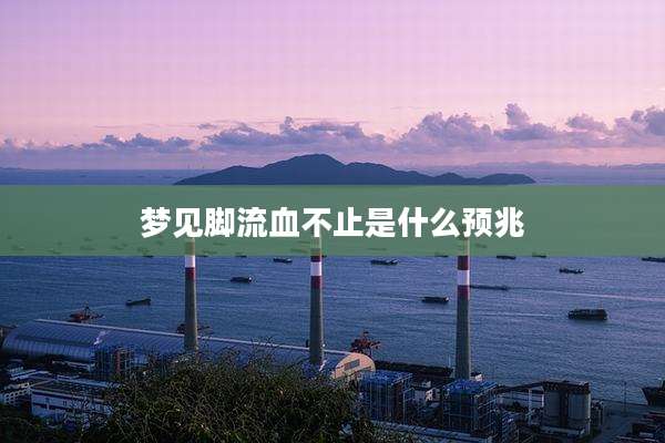 梦见脚流血不止是什么预兆