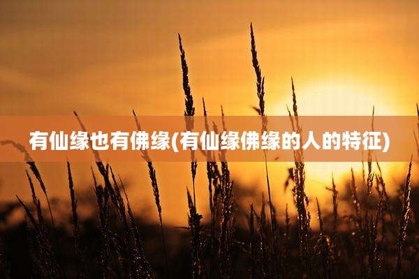 有仙缘也有佛缘(有仙缘佛缘的人的特征)