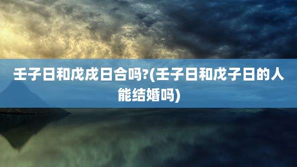 壬子日和戊戌日合吗?(壬子日和戊子日的人能结婚吗)