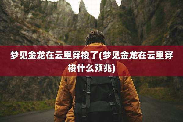梦见金龙在云里穿梭了(梦见金龙在云里穿梭什么预兆)