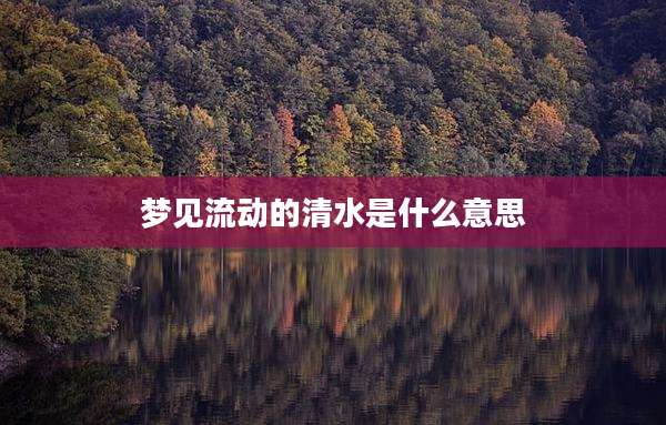 梦见流动的清水是什么意思