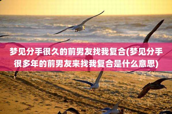 梦见分手很久的前男友找我复合(梦见分手很多年的前男友来找我复合是什么意思)