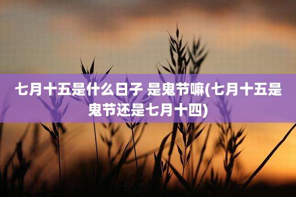 七月十五是什么日子 是鬼节嘛(七月十五是鬼节还是七月十四)