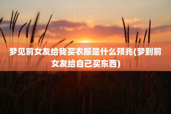 梦见前女友给我买衣服是什么预兆(梦到前女友给自己买东西)