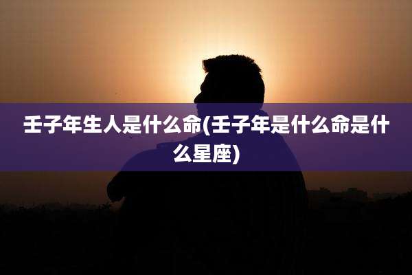 壬子年生人是什么命(壬子年是什么命是什么星座)