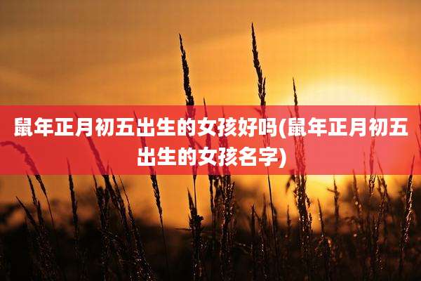 鼠年正月初五出生的女孩好吗(鼠年正月初五出生的女孩名字)