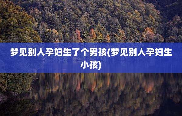 梦见别人孕妇生了个男孩(梦见别人孕妇生小孩)