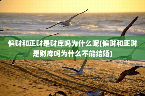 偏财和正财是财库吗为什么呢(偏财和正财是财库吗为什么不能结婚)