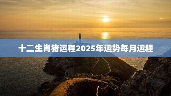 十二生肖猪运程2025年运势每月运程