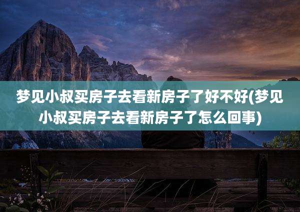 梦见小叔买房子去看新房子了好不好(梦见小叔买房子去看新房子了怎么回事)
