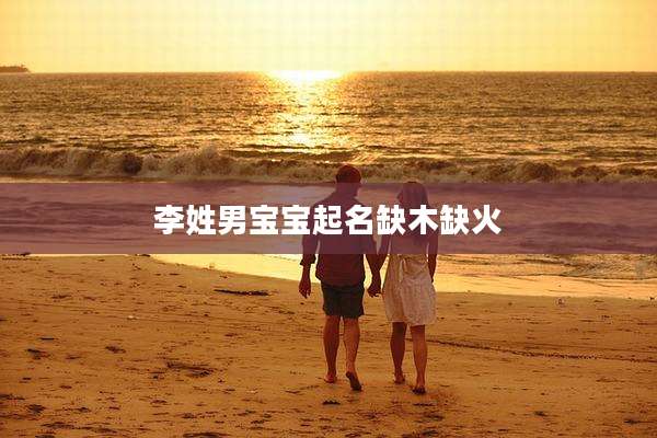李姓男宝宝起名缺木缺火