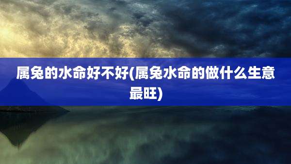 属兔的水命好不好(属兔水命的做什么生意最旺)