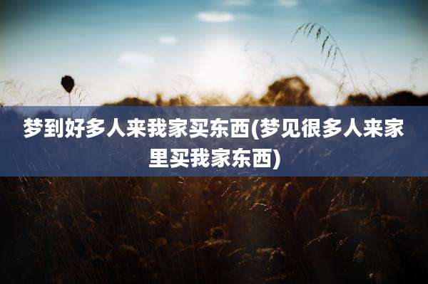 梦到好多人来我家买东西(梦见很多人来家里买我家东西)