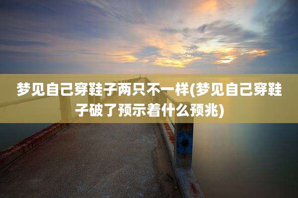 梦见自己穿鞋子两只不一样(梦见自己穿鞋子破了预示着什么预兆)