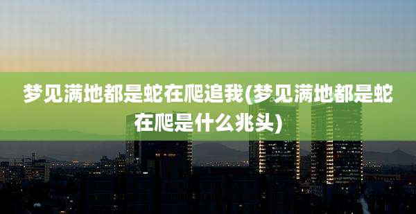 梦见满地都是蛇在爬追我(梦见满地都是蛇在爬是什么兆头)