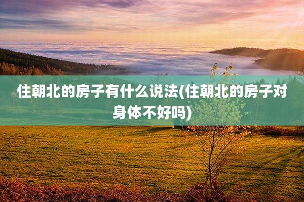 住朝北的房子有什么说法(住朝北的房子对身体不好吗)