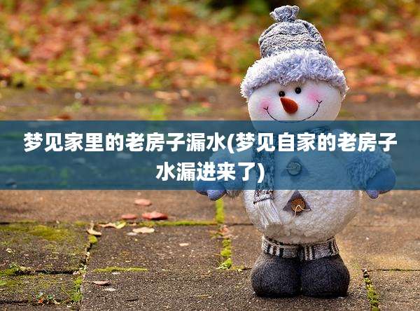 梦见家里的老房子漏水(梦见自家的老房子水漏进来了)