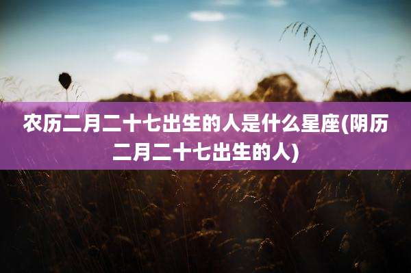 农历二月二十七出生的人是什么星座(阴历二月二十七出生的人)