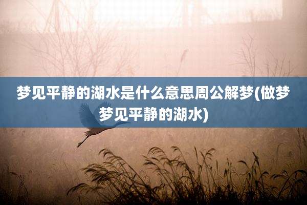 梦见平静的湖水是什么意思周公解梦(做梦梦见平静的湖水)