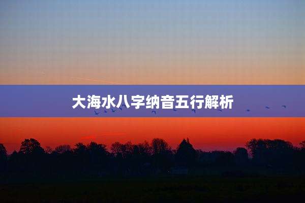 大海水八字纳音五行解析