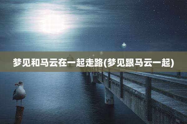 梦见和马云在一起走路(梦见跟马云一起)