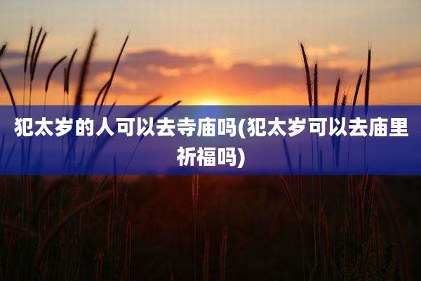 犯太岁的人可以去寺庙吗(犯太岁可以去庙里祈福吗)