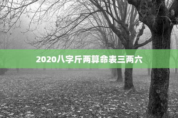 2020八字斤两算命表三两六