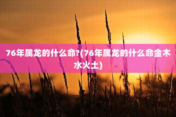 76年属龙的什么命?(76年属龙的什么命金木水火土)