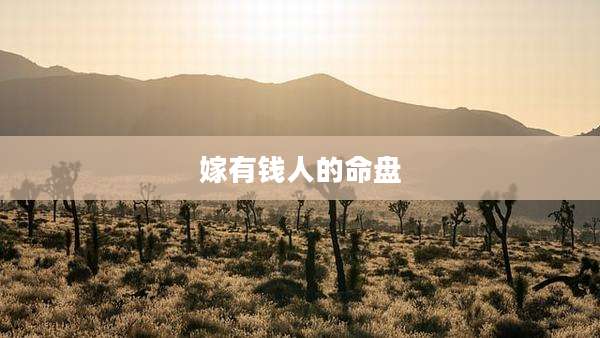 嫁有钱人的命盘