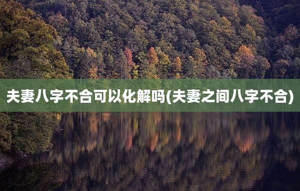 夫妻八字不合可以化解吗(夫妻之间八字不合)