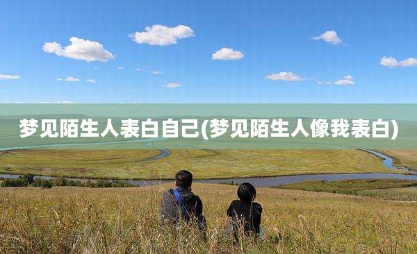 梦见陌生人表白自己(梦见陌生人像我表白)