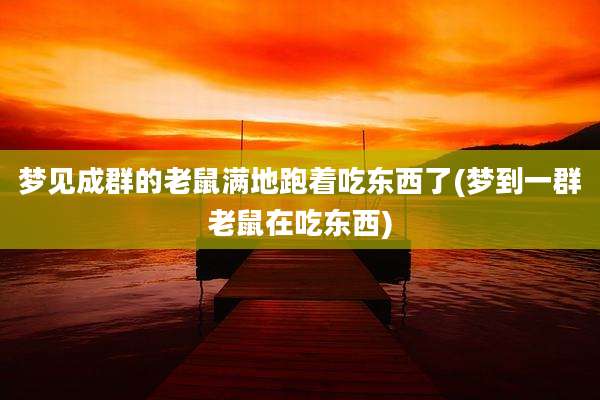 梦见成群的老鼠满地跑着吃东西了(梦到一群老鼠在吃东西)