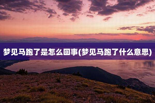 梦见马跑了是怎么回事(梦见马跑了什么意思)