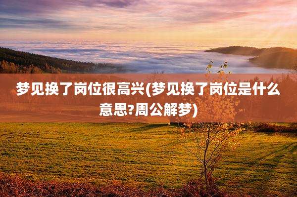 梦见换了岗位很高兴(梦见换了岗位是什么意思?周公解梦)