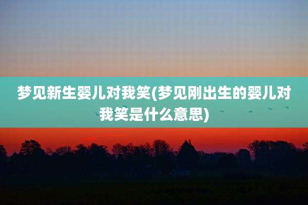 梦见新生婴儿对我笑(梦见刚出生的婴儿对我笑是什么意思)