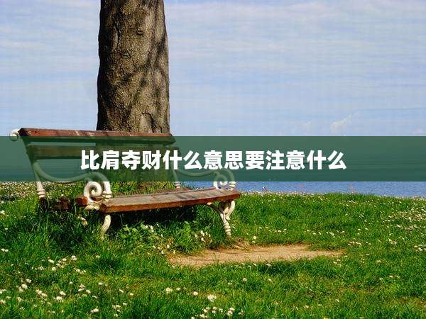 比肩夺财什么意思要注意什么