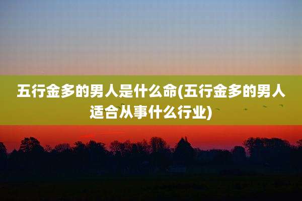 五行金多的男人是什么命(五行金多的男人适合从事什么行业)