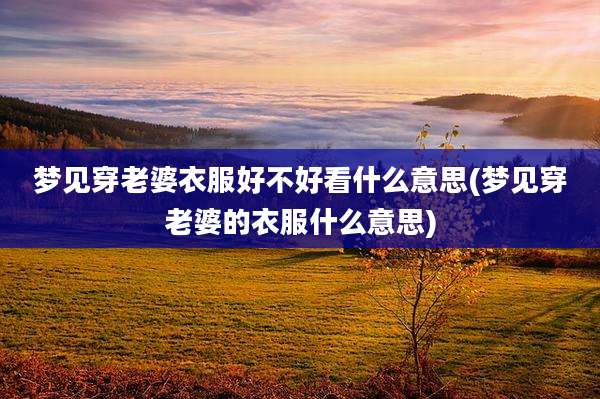 梦见穿老婆衣服好不好看什么意思(梦见穿老婆的衣服什么意思)