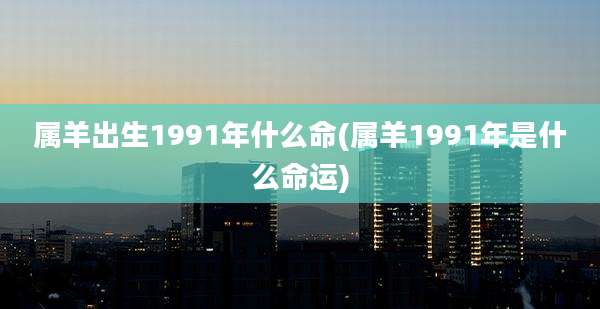 属羊出生1991年什么命(属羊1991年是什么命运)