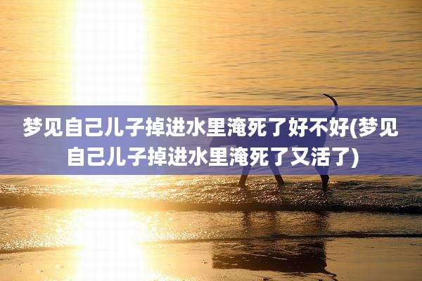 梦见自己儿子掉进水里淹死了好不好(梦见自己儿子掉进水里淹死了又活了)