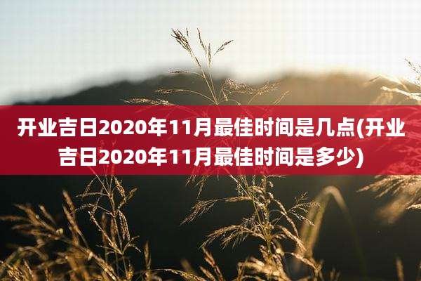 开业吉日2020年11月最佳时间是几点(开业吉日2020年11月最佳时间是多少)