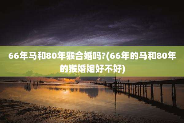 66年马和80年猴合婚吗?(66年的马和80年的猴婚姻好不好)