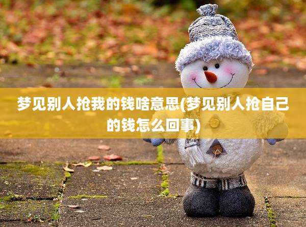 梦见别人抢我的钱啥意思(梦见别人抢自己的钱怎么回事)